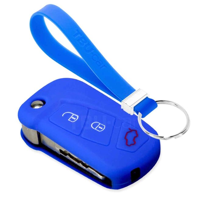 Capa para chave do carro compatível com Ford - Capa Protetora de Chave Remota de Silicone - Tampa Remota FOB - Azul