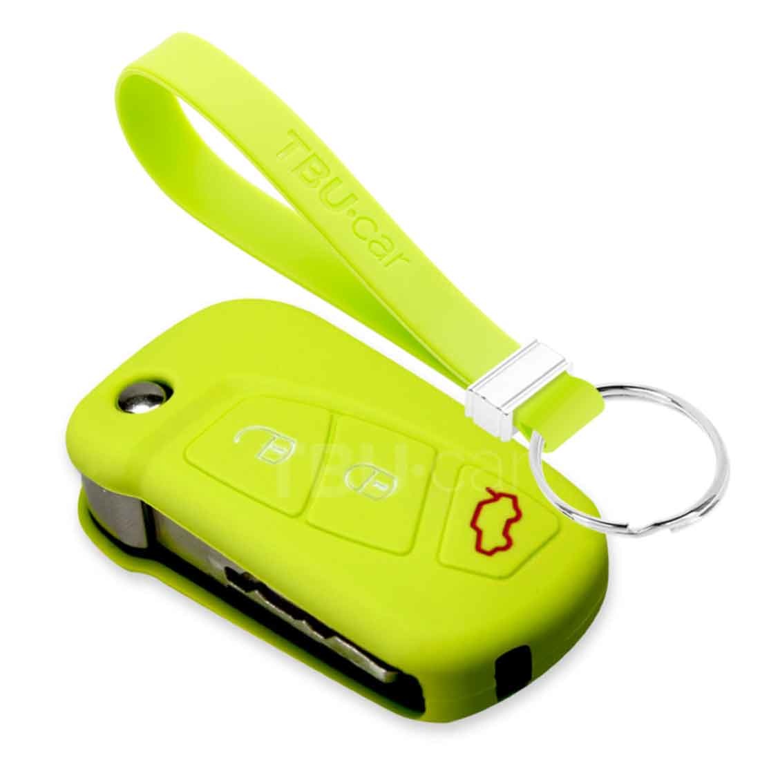 TBU car TBU car Car key cover compatible with Ford - Silicone Protective Remote Key Shell - FOB Case Cover - Lime green