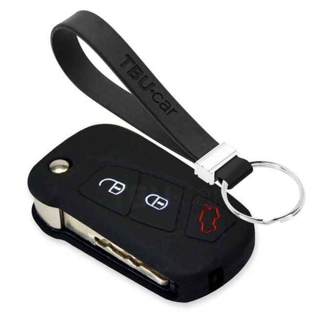 Capa para chave do carro compatível com Ford - Capa Protetora de Chave Remota de Silicone - Tampa Remota FOB - Preto