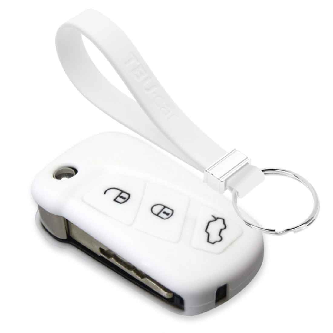 TBU car TBU car Funda Carcasa llave compatible con Ford - Funda de Silicona - Cover de Llave Coche - Blanco