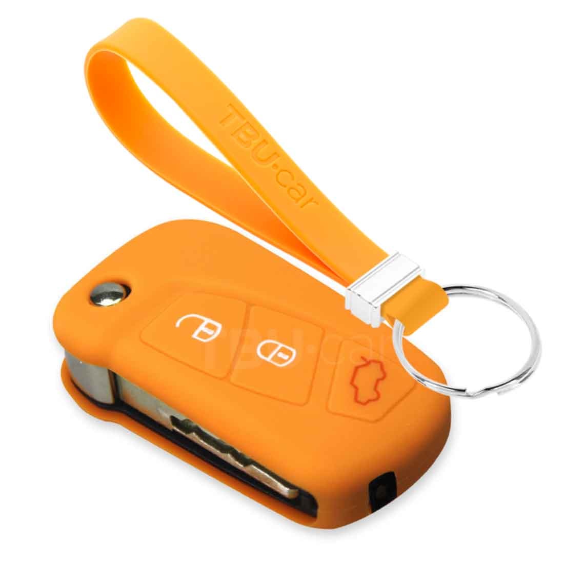 TBU car TBU car Housse de Protection clé compatible avec Ford - Coque Cover Housse étui en Silicone - Orange