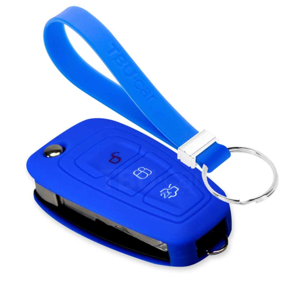 TBU car Ford Capa Silicone Chave do carro - Capa protetora - Tampa remota FOB - Azul