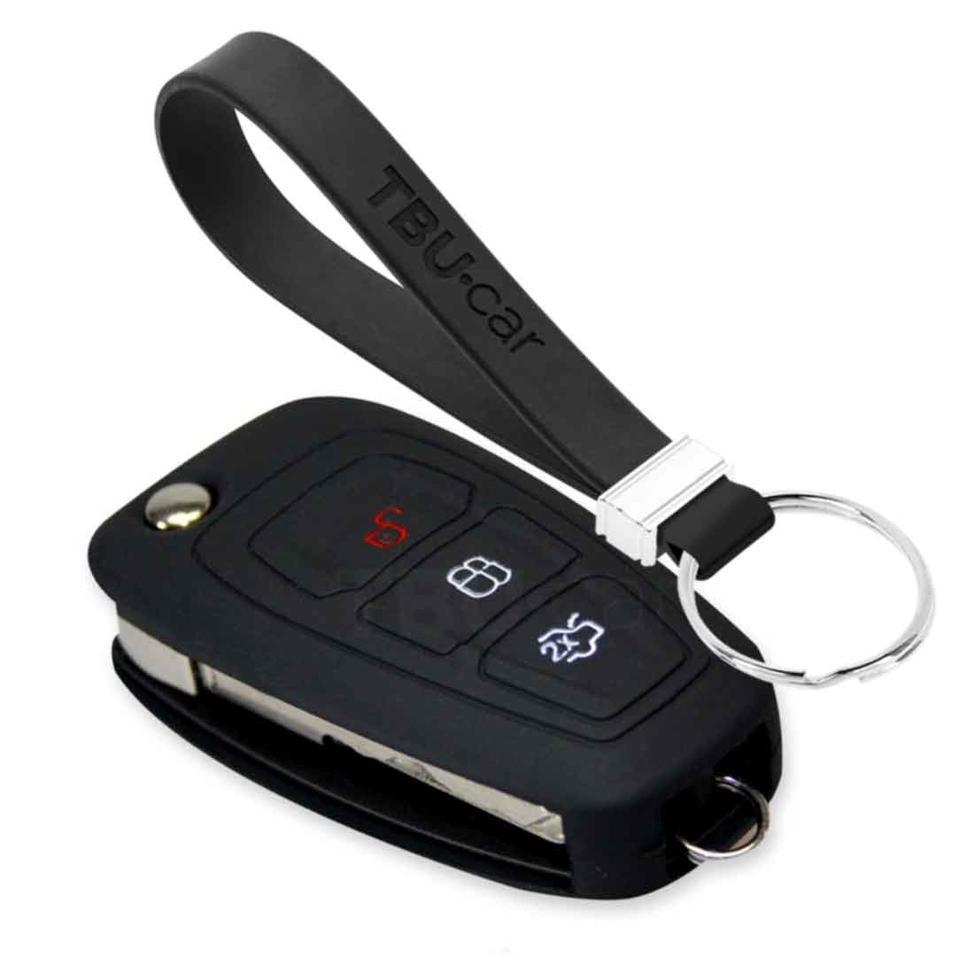 TBU car Ford Capa Silicone Chave do carro - Capa protetora - Tampa remota FOB - Preto