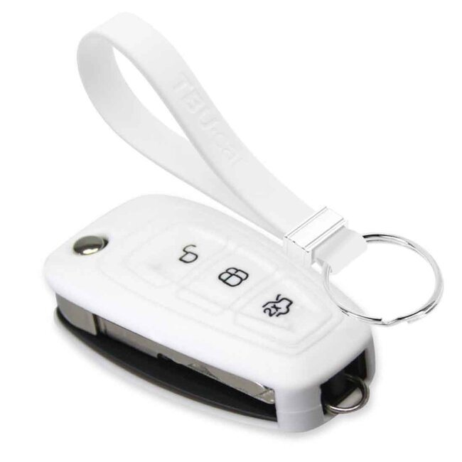 Capa para chave do carro compatível com Ford - Capa Protetora de Chave Remota de Silicone - Tampa Remota FOB - Branco