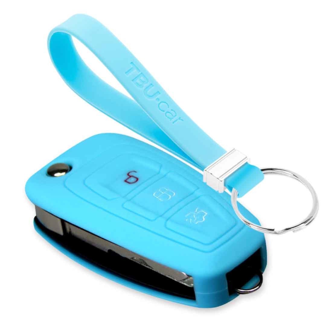 TBU car Ford Capa Silicone Chave do carro - Capa protetora - Tampa remota FOB - Azul claro