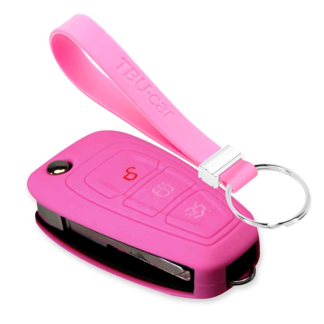 TBU car TBU car Funda Carcasa llave compatible con Ford - Funda de Silicona - Cover de Llave Coche - Rosa