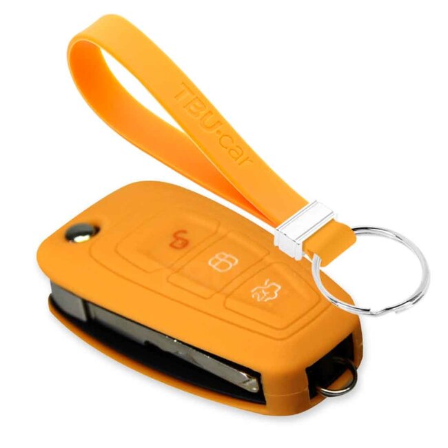 TBU car Sleutel cover compatibel met Ford - Silicone sleutelhoesje - beschermhoesje autosleutel - Oranje
