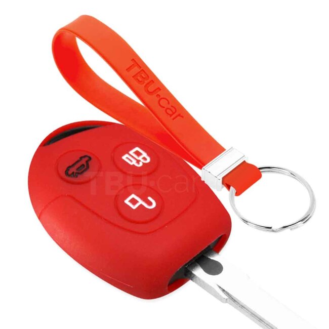 Capa para chave do carro compatível com Ford - Capa Protetora de Chave Remota de Silicone - Tampa Remota FOB - Vermelho