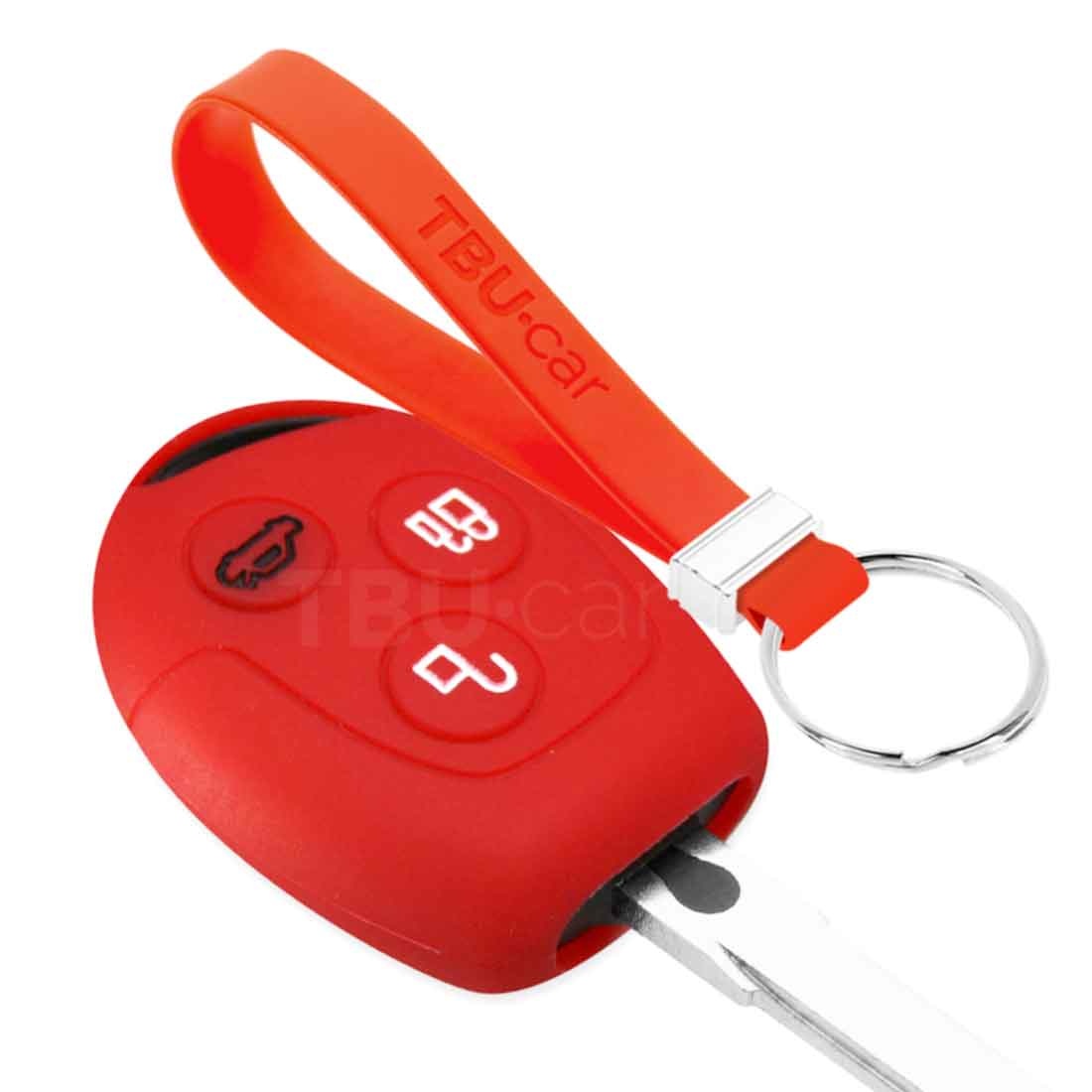 TBU car TBU car Autoschlüssel Hülle kompatibel mit Ford 3 Tasten - Schutzhülle aus Silikon - Auto Schlüsselhülle Cover in Rot