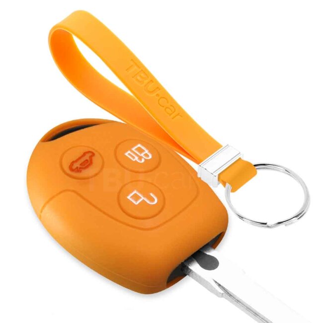 Funda Carcasa llave compatible con Ford - Funda de Silicona - Cover de Llave Coche - Naranja