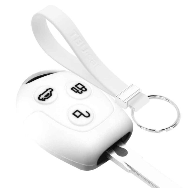 Capa para chave do carro compatível com Ford - Capa Protetora de Chave Remota de Silicone - Tampa Remota FOB - Branco