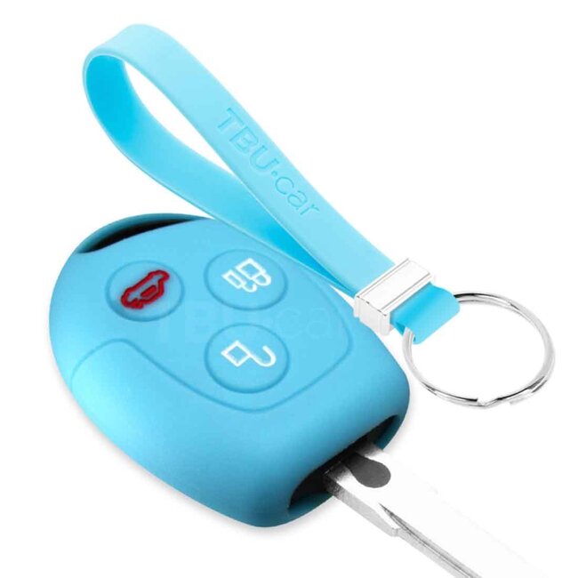 Capa para chave do carro compatível com Ford - Capa Protetora de Chave Remota de Silicone - Tampa Remota FOB - Azul claro