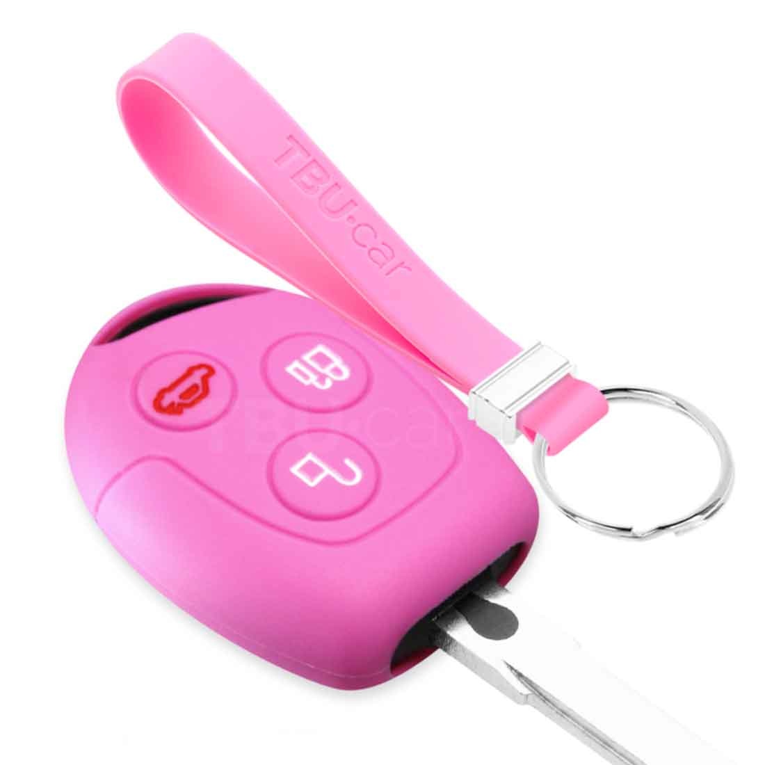 TBU car TBU car Car key cover compatible with Ford - Silicone Protective Remote Key Shell - FOB Case Cover - Pink