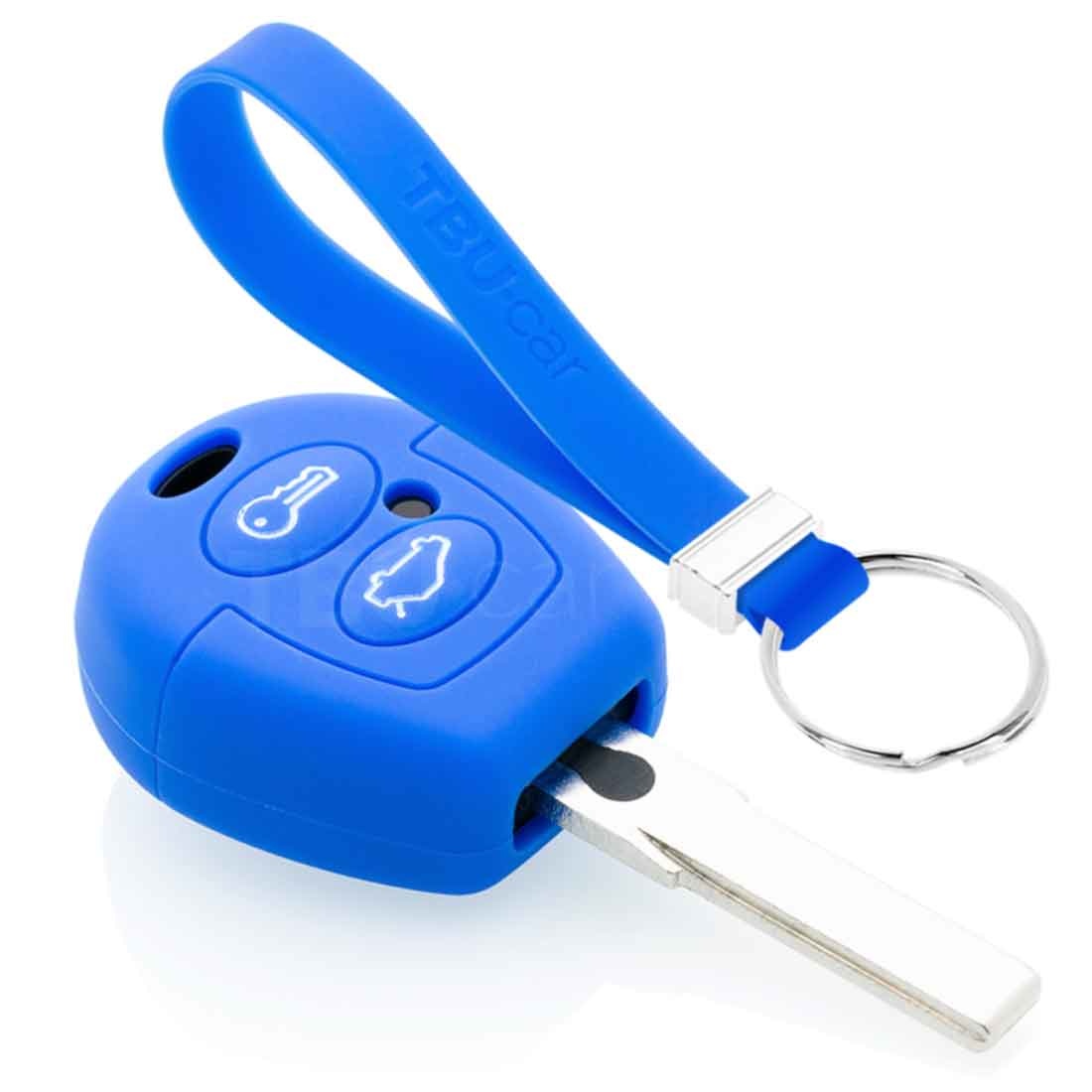 TBU car TBU car Autoschlüssel Hülle kompatibel mit Ford 2 Tasten - Schutzhülle aus Silikon - Auto Schlüsselhülle Cover in Blau