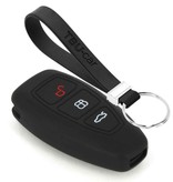 TBU car TBU car Car key cover compatible with Ford - Silicone Protective Remote Key Shell - FOB Case Cover - Black