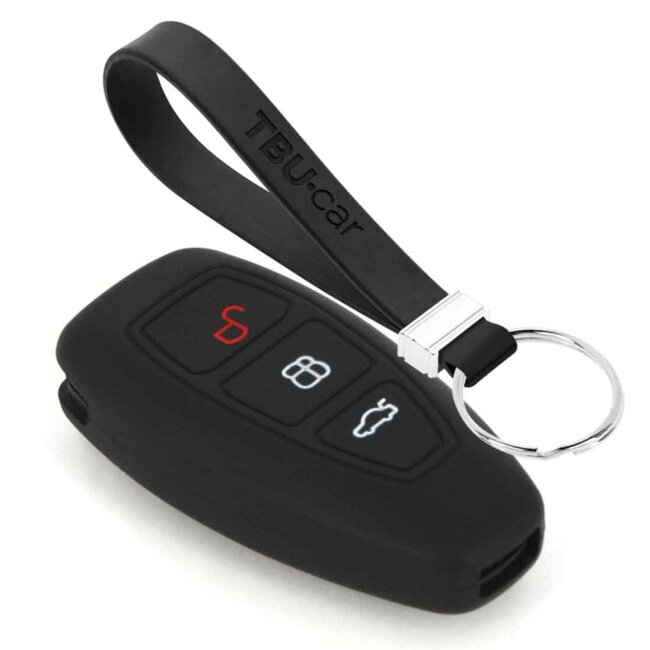 Capa para chave do carro compatível com Ford - Capa Protetora de Chave Remota de Silicone - Tampa Remota FOB - Preto