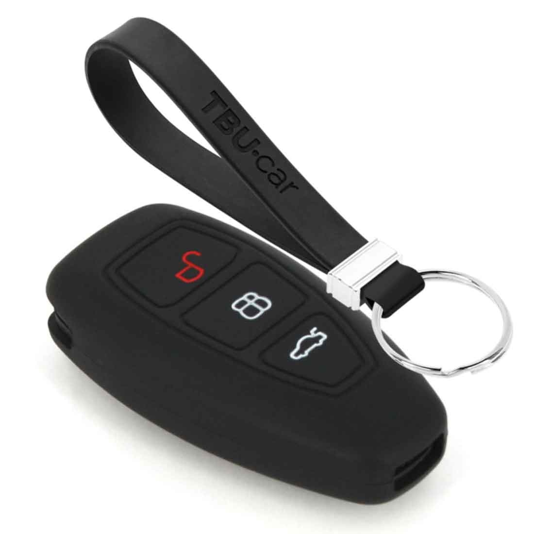 TBU car TBU car Autoschlüssel Hülle kompatibel mit Ford 3 Tasten (Keyless Entry) - Schutzhülle aus Silikon - Auto Schlüsselhülle Cover in Schwarz