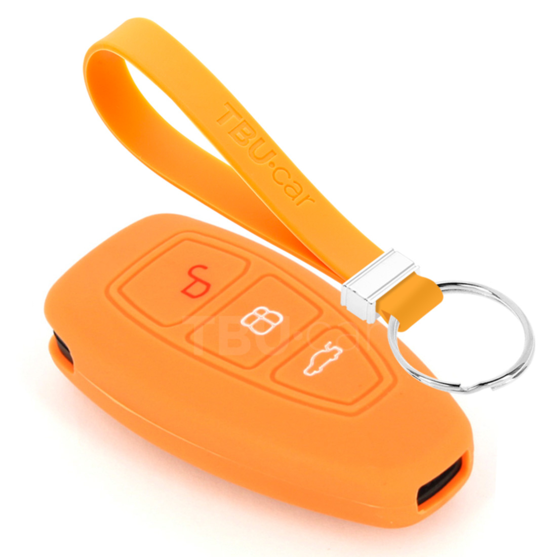 TBU car TBU car Housse de Protection clé compatible avec Ford - Coque Cover Housse étui en Silicone - Orange