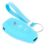 TBU car TBU car Car key cover compatible with Ford - Silicone Protective Remote Key Shell - FOB Case Cover - Light Blue