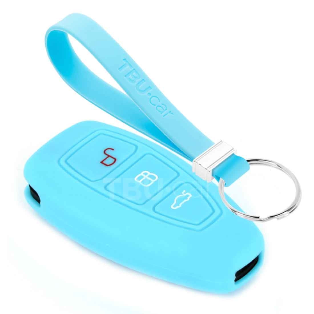 TBU car Ford Capa Silicone Chave do carro - Capa protetora - Tampa remota FOB - Azul claro