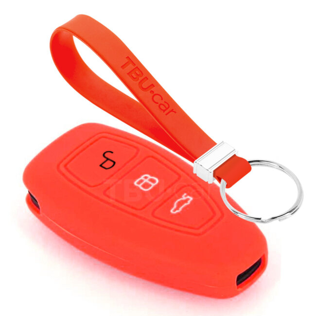 Capa para chave do carro compatível com Ford - Capa Protetora de Chave Remota de Silicone - Tampa Remota FOB - Vermelho