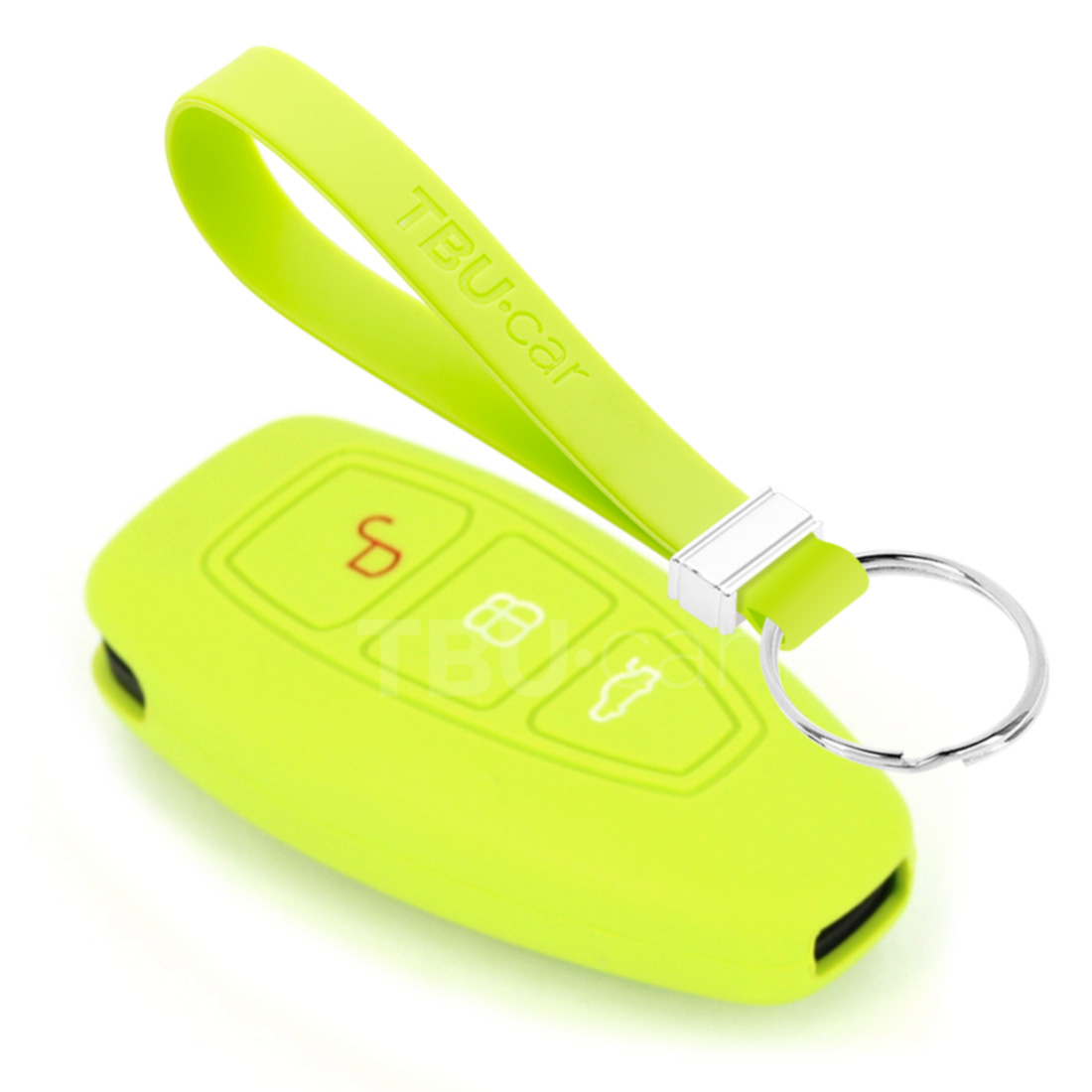 TBU car TBU car Car key cover compatible with Ford - Silicone Protective Remote Key Shell - FOB Case Cover - Lime green