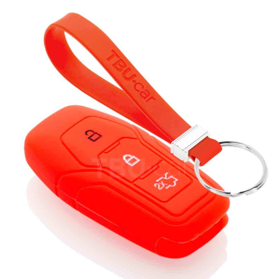 TBU car TBU car Housse de Protection clé compatible avec Ford - Coque Cover Housse étui en Silicone - Rouge