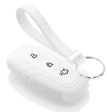 TBU car TBU car Autoschlüssel Hülle kompatibel mit Ford 3 Tasten (Keyless Entry) - Schutzhülle aus Silikon - Auto Schlüsselhülle Cover in Weiß