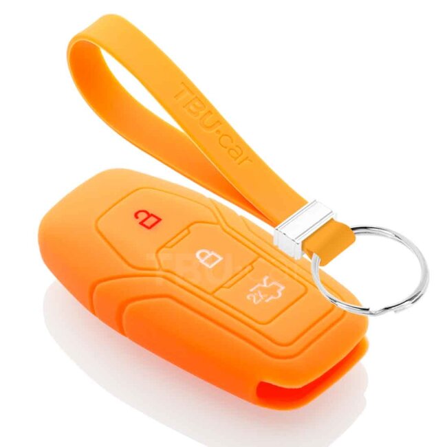 Capa para chave do carro compatível com Ford - Capa Protetora de Chave Remota de Silicone - Tampa Remota FOB - Laranja