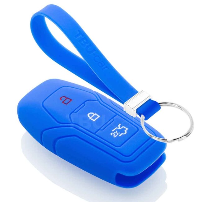 Housse de Protection clé compatible avec Ford - Coque Cover Housse étui en Silicone - Bleu