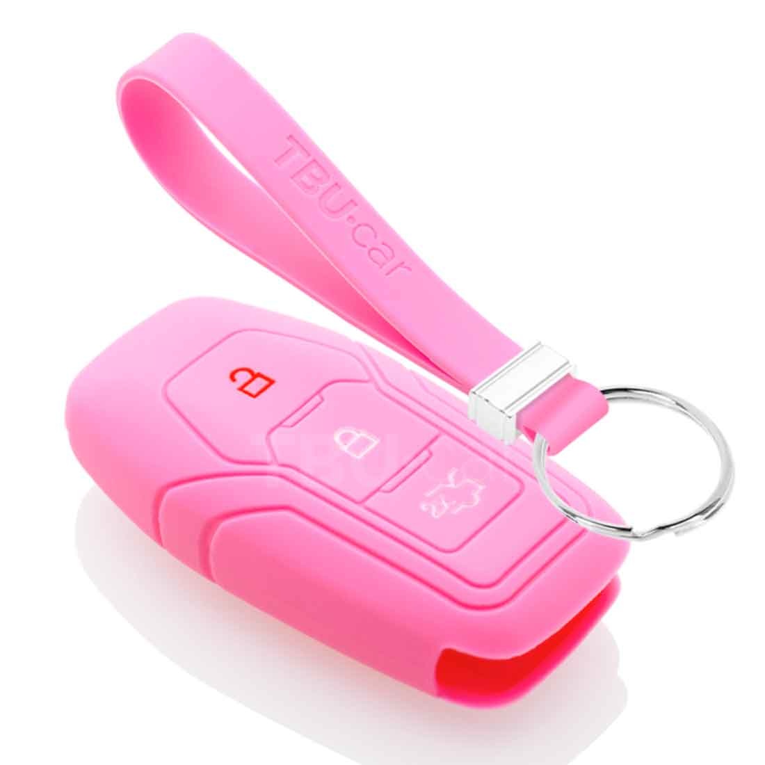 TBU car TBU car Housse de Protection clé compatible avec Ford - Coque Cover Housse étui en Silicone - Rose