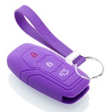 TBU car TBU car Autoschlüssel Hülle kompatibel mit Ford 3 Tasten (Keyless Entry) - Schutzhülle aus Silikon - Auto Schlüsselhülle Cover in Violett