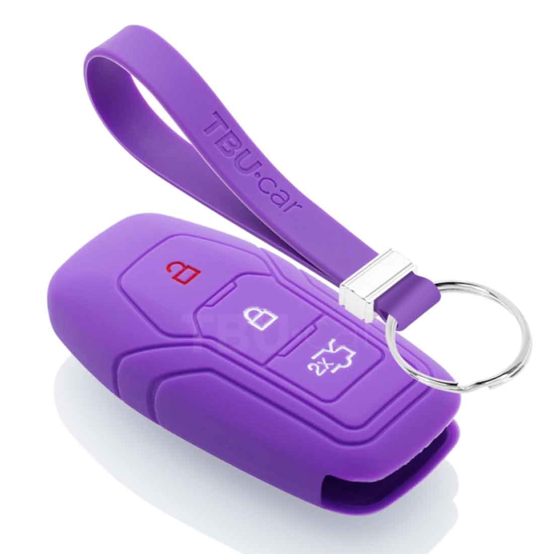 TBU car TBU car Autoschlüssel Hülle kompatibel mit Ford 3 Tasten (Keyless Entry) - Schutzhülle aus Silikon - Auto Schlüsselhülle Cover in Violett
