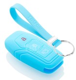 TBU car TBU car Housse de Protection clé compatible avec Ford - Coque Cover Housse étui en Silicone - Bleu clair