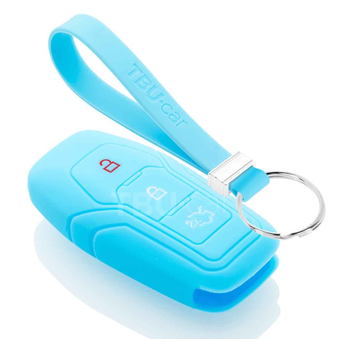 TBU car TBU car Housse de Protection clé compatible avec Ford - Coque Cover Housse étui en Silicone - Bleu clair