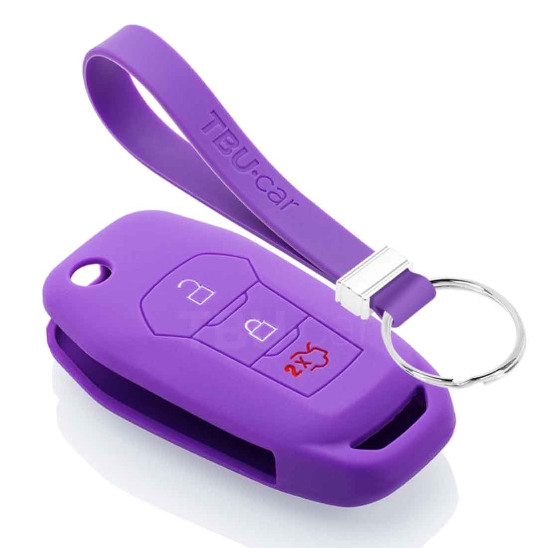 TBU car TBU car Car key cover compatible with Ford - Silicone Protective Remote Key Shell - FOB Case Cover - Purple