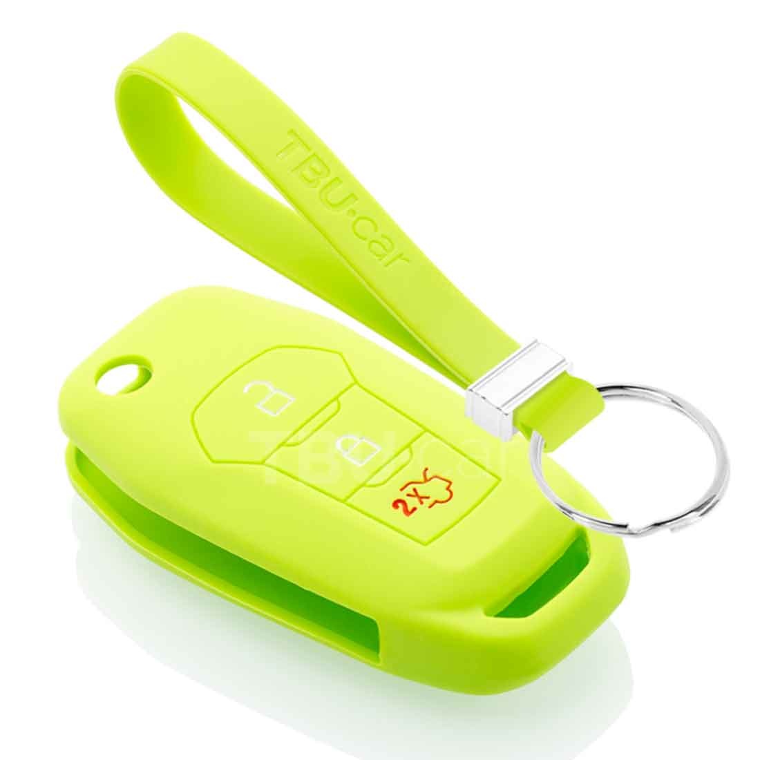 TBU car TBU car Housse de Protection clé compatible avec Ford - Coque Cover Housse étui en Silicone - Citron vert