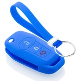 TBU car TBU car Car key cover compatible with Ford - Silicone Protective Remote Key Shell - FOB Case Cover - Blue