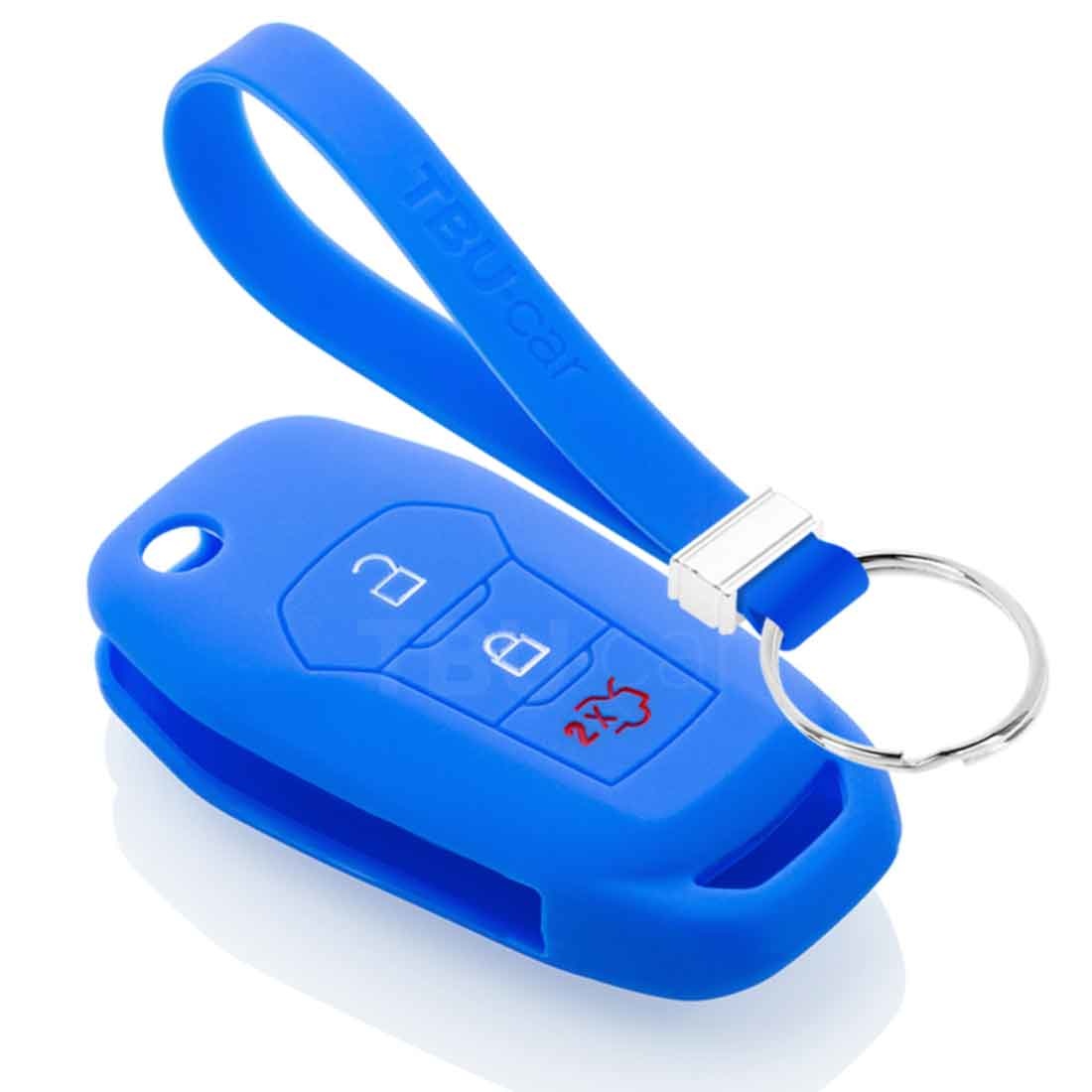 TBU car TBU car Funda Carcasa llave compatible con Ford - Funda de Silicona - Cover de Llave Coche - Azul