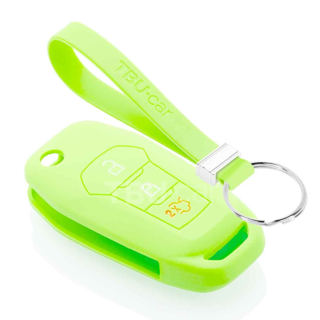 TBU car TBU car Car key cover compatible with Ford - Silicone Protective Remote Key Shell - FOB Case Cover - Glow in the Dark