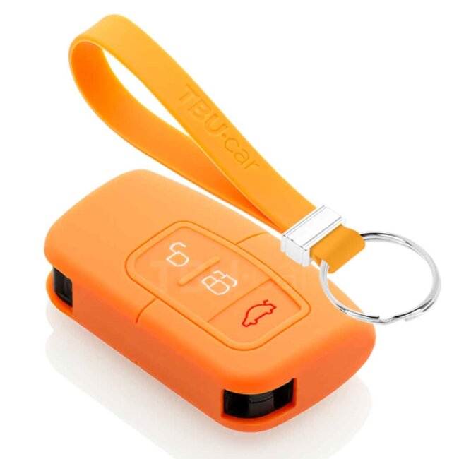 Housse de Protection clé compatible avec Ford - Coque Cover Housse étui en Silicone - Orange