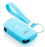 TBU car TBU car Autoschlüssel Hülle kompatibel mit Ford 3 Tasten (Keyless Entry) - Schutzhülle aus Silikon - Auto Schlüsselhülle Cover in Hellblau