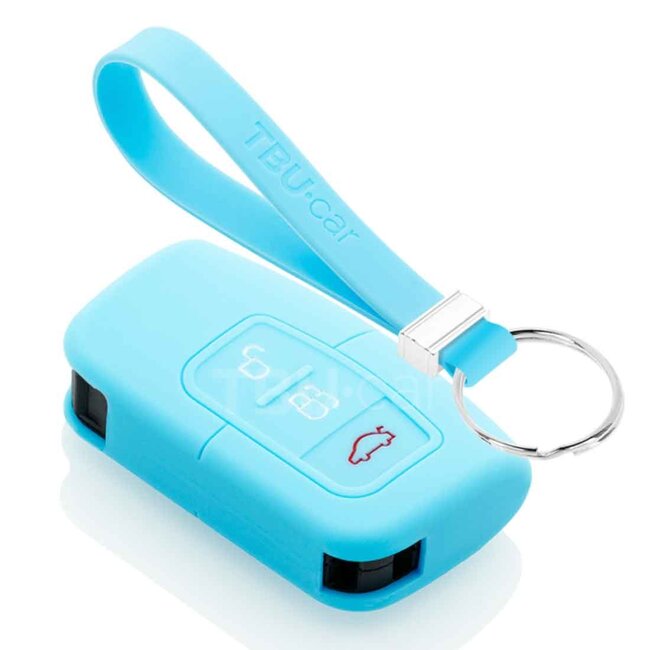 Capa para chave do carro compatível com Ford - Capa Protetora de Chave Remota de Silicone - Tampa Remota FOB - Azul claro