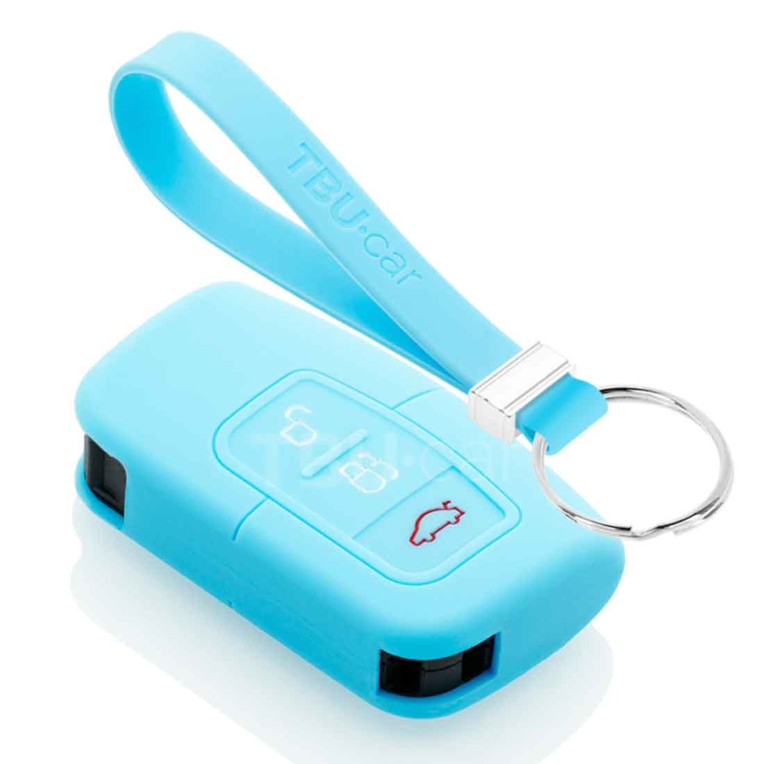 TBU car Ford Capa Silicone Chave do carro - Capa protetora - Tampa remota FOB - Azul claro