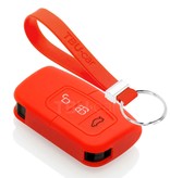 TBU car TBU car Autoschlüssel Hülle kompatibel mit Ford 3 Tasten (Keyless Entry) - Schutzhülle aus Silikon - Auto Schlüsselhülle Cover in Rott