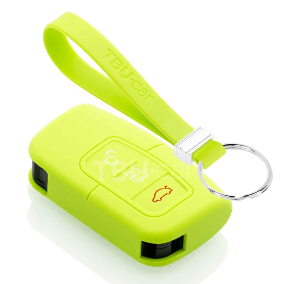 TBU car TBU car Housse de Protection clé compatible avec Ford - Coque Cover Housse étui en Silicone - Citron vert