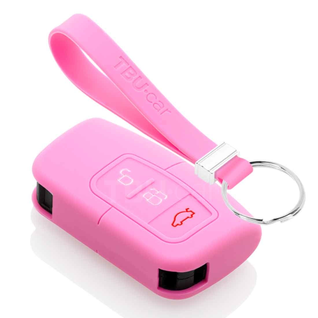 TBU car TBU car Autoschlüssel Hülle kompatibel mit Ford 3 Tasten (Keyless Entry) - Schutzhülle aus Silikon - Auto Schlüsselhülle Cover in Rosa