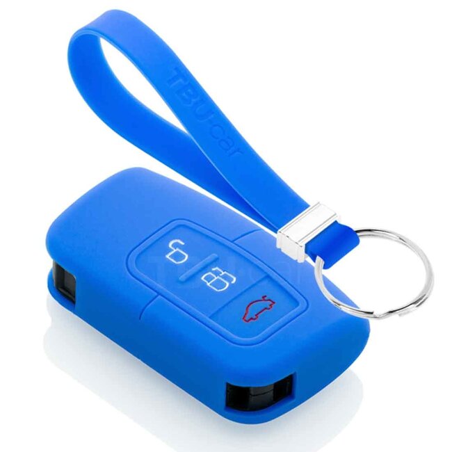 Capa para chave do carro compatível com Ford - Capa Protetora de Chave Remota de Silicone - Tampa Remota FOB - Azul