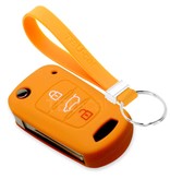 TBU car TBU car Autoschlüssel Hülle kompatibel mit Hyundai 3 Tasten - Schutzhülle aus Silikon - Auto Schlüsselhülle Cover in Orange