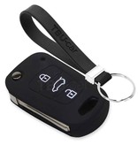 TBU car TBU car Car key cover compatible with Hyundai - Silicone Protective Remote Key Shell - FOB Case Cover - Black